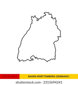 Übersicht Baden-Württemberg - Bundesland Deutschland Vektor Illustration Design Template. Bearbeitbarer Stroke.