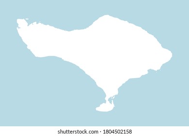 Outline map of Bali island