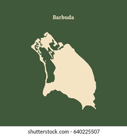 Outline map of Barbuda. Isolated vector illustration.