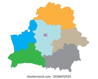 Outline of the map of Belarus with regions