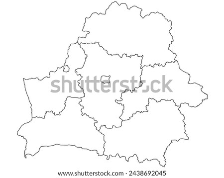 Outline of the map of Belarus with regions