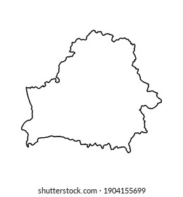 Outline map of Belarus white background. Vector map with contour.