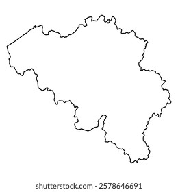 Outline Map of Belgium European Country outline border