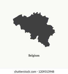 Outline map of Belgium. Isolated vector illustration.