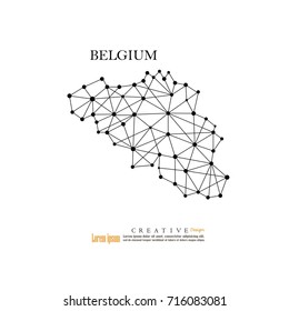 outline map of Belgium vector illustration.