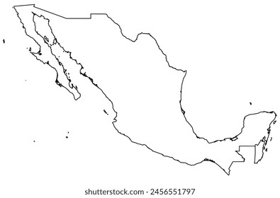Outline of the map of Belize, Mexico