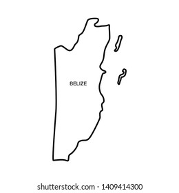 Outline Map of Belize Vector Design Template. Editable Stroke