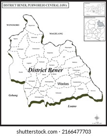 outline map of Bener, Purworejo Central Java
