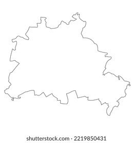Outline of the map of Berlin, the capital of Germany