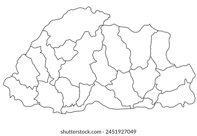 Esquema del mapa de Bután