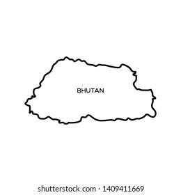 Outline Map of Bhutan Vector Design Template. Editable Stroke