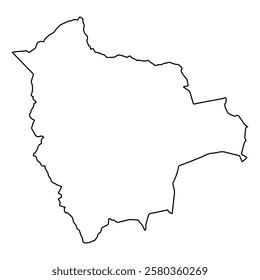 Outline Map of Bolivia country south america geography travel Bolivia