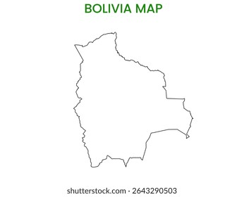 Mapa de contornos da Bolívia. Mapa detalhado da Bolívia. América do Sul