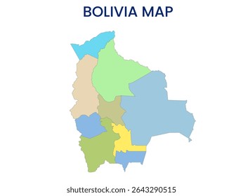 Outline map of Bolivia. High detailed map of Bolivia. South America.