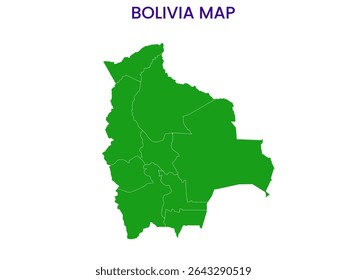 Outline map of Bolivia. High detailed map of Bolivia. South America.