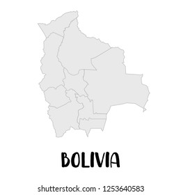 Outline map of Bolivia vector icon isolated on white background.