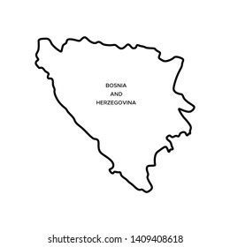 Outline Map of Bosnia and Herzegovina Vector Design Template. Editable Stroke