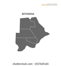 outline map of  Botswana. vector illustration.