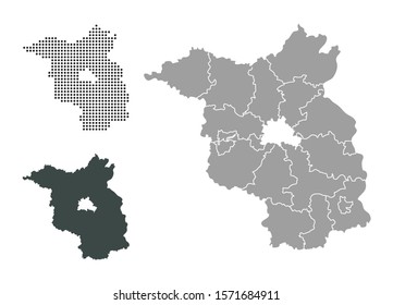 Outline map of Brandenburg districts