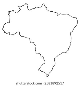 Outline Map of Brazil map country South America Brazil