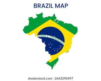 Outline map of Brazil. High detailed map of Brazil. South America