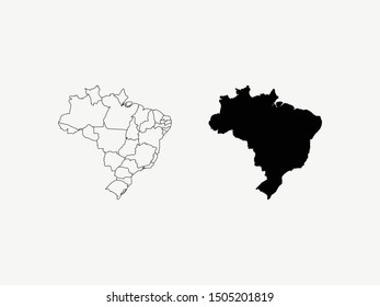 outline map of Brazil icon logo