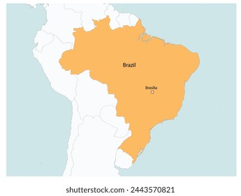 Outline of the map of Brazil with regions