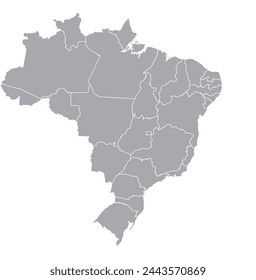 Outline of the map of Brazil with regions