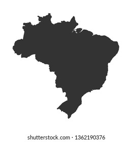 Outline map of Brazil vector icon isolated on white background. Vector illustration .