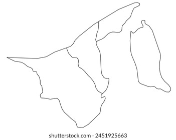 Outline of the map of Brunei