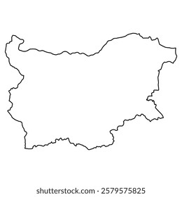 Outline Map of Bulgaria country Europe geography border shape