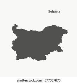 Outline map of Bulgaria. Isolated vector illustration.