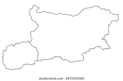 Umriss der Karte von Bulgarien, Mazedonien