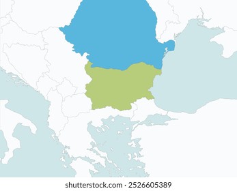 Outline of the map of Bulgaria, Romania