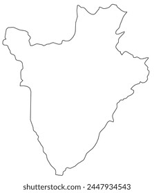 Outline of the map of Burundi