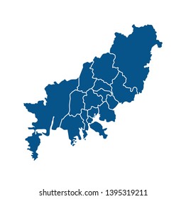 Outline map of Busan districts