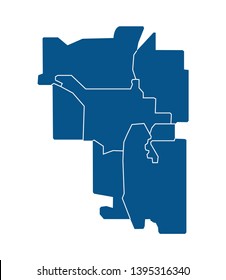 Outline map of Calgary districts