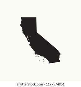 Outline map of California. Isolated vector illustration.