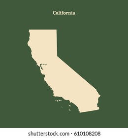 Outline map of California. Isolated vector illustration.