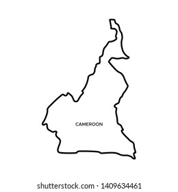 Outline Map of Cameroon Vector Design Template. Editable Stroke