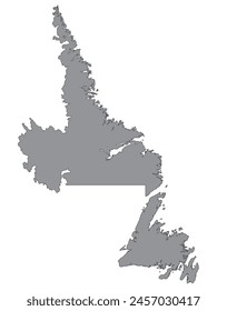 Esquema del mapa de Canadá, Terranova y Labrador