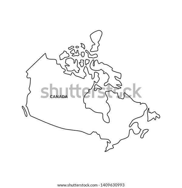 Outline Map Canada Vector Design Template Stock Vector (Royalty Free ...