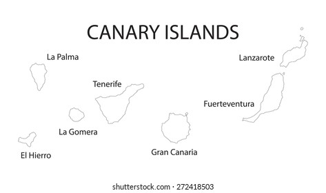 outline map of Canary Islands