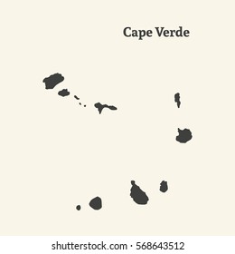 Outline map of Cape Verde. Isolated vector illustration.
