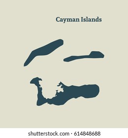 Outline map of Cayman Islands. Isolated vector illustration.