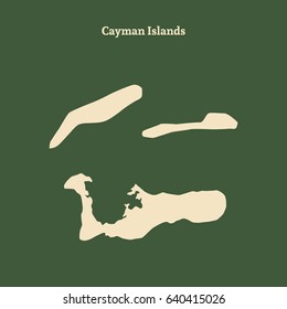 Outline map of Cayman Islands. Isolated vector illustration.