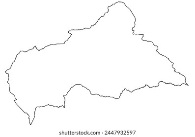 Outline of the map of Central African Republic