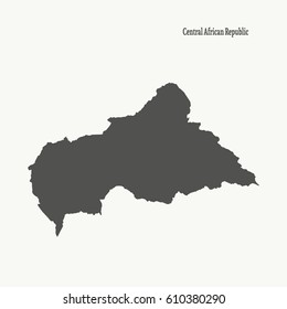 Outline map of Central African Republic. Isolated vector illustration.