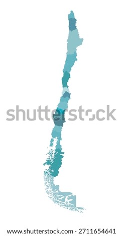 Outline map of Chile with provincies