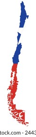 Umriss der Karte von Chile mit Regionen